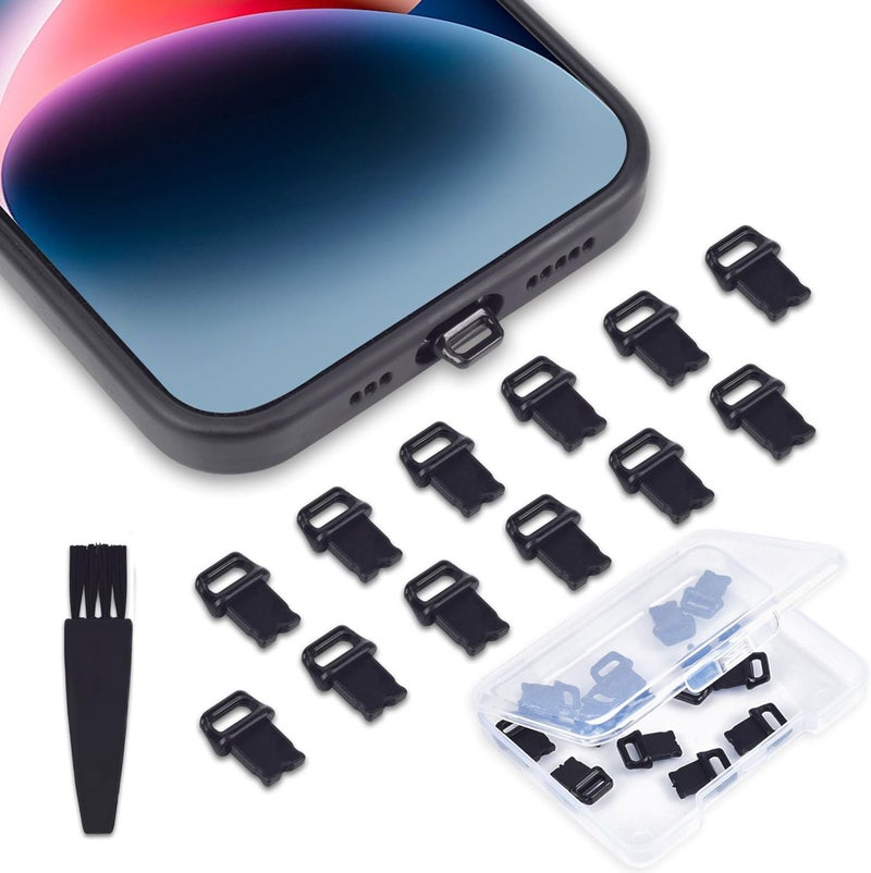 WLXTREE 12PACK Lightning Anti Dust Plug with Easy-Grip Tab Compatible with iPhone 14,14 Pro Max,iPhone 13,13 Pro Max,12,11,11 Pro,X,XS,XR,8,7,iPhone Charging Port Plug Dust Cover Caps - Image 1